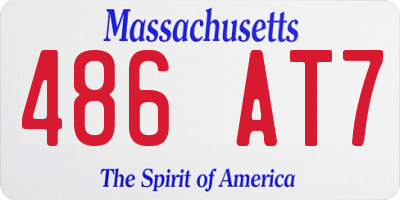 MA license plate 486AT7