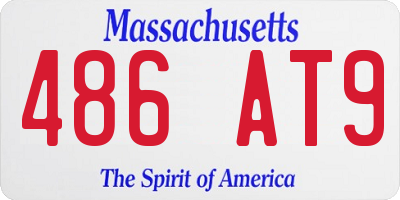 MA license plate 486AT9