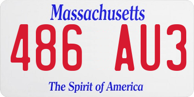 MA license plate 486AU3