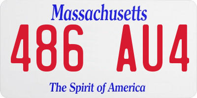 MA license plate 486AU4