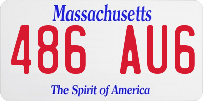 MA license plate 486AU6