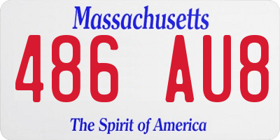 MA license plate 486AU8