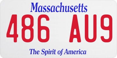 MA license plate 486AU9