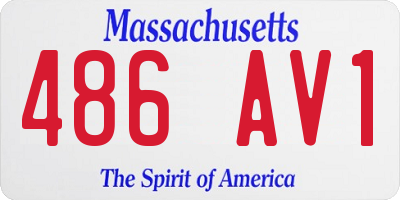 MA license plate 486AV1