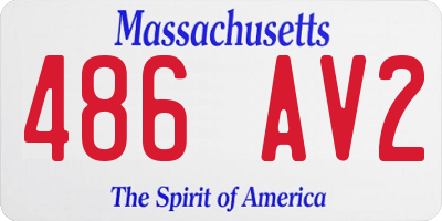MA license plate 486AV2