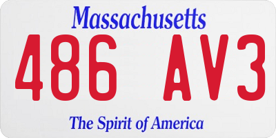 MA license plate 486AV3