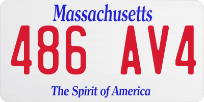 MA license plate 486AV4