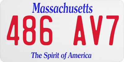 MA license plate 486AV7
