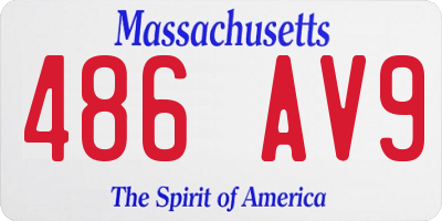 MA license plate 486AV9