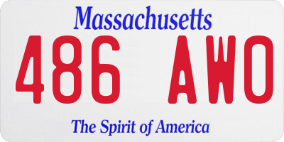 MA license plate 486AW0