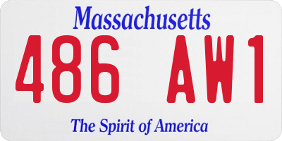 MA license plate 486AW1