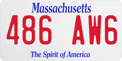 MA license plate 486AW6
