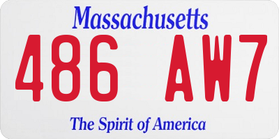MA license plate 486AW7