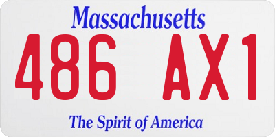 MA license plate 486AX1