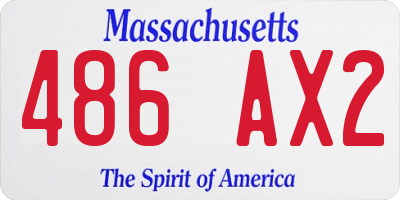 MA license plate 486AX2