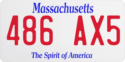 MA license plate 486AX5