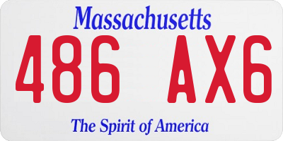 MA license plate 486AX6