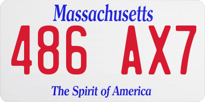 MA license plate 486AX7