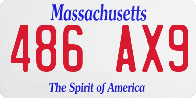 MA license plate 486AX9