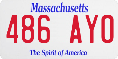 MA license plate 486AY0