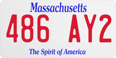 MA license plate 486AY2