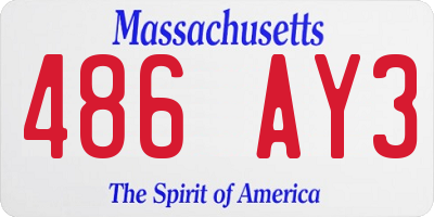 MA license plate 486AY3