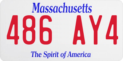 MA license plate 486AY4