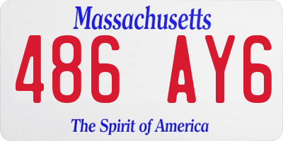 MA license plate 486AY6
