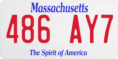 MA license plate 486AY7