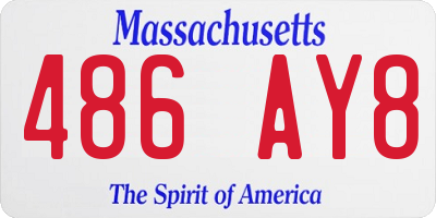 MA license plate 486AY8