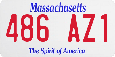 MA license plate 486AZ1