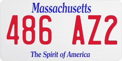 MA license plate 486AZ2