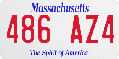 MA license plate 486AZ4