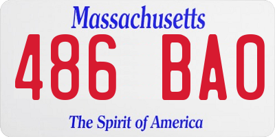 MA license plate 486BA0