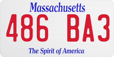 MA license plate 486BA3