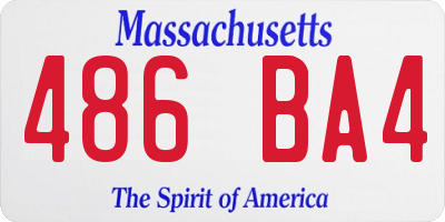 MA license plate 486BA4