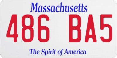 MA license plate 486BA5