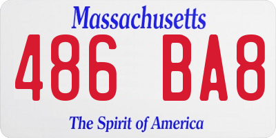 MA license plate 486BA8