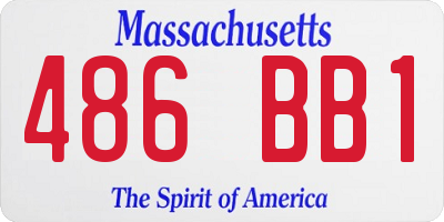 MA license plate 486BB1
