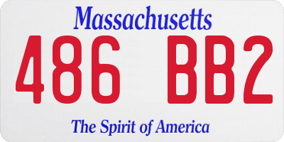 MA license plate 486BB2