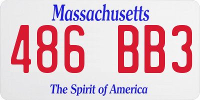 MA license plate 486BB3