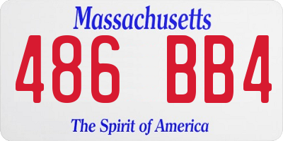MA license plate 486BB4