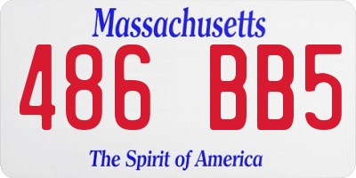 MA license plate 486BB5