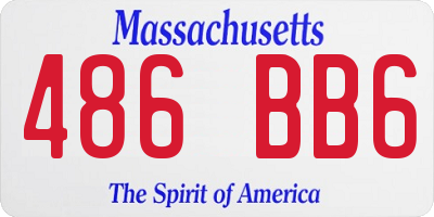MA license plate 486BB6