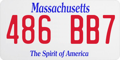MA license plate 486BB7