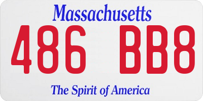 MA license plate 486BB8