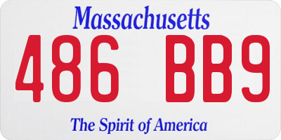 MA license plate 486BB9