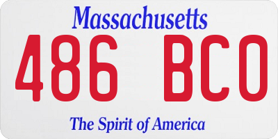 MA license plate 486BC0
