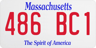 MA license plate 486BC1