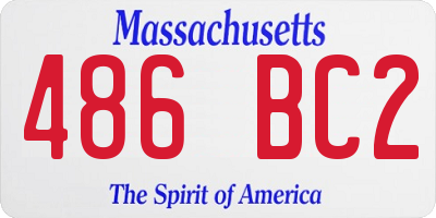 MA license plate 486BC2